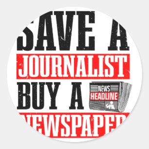 Journalismus für Zeitungsjournalist Runder Aufkleber