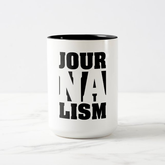 Journalismus-Kaffee-Tasse Zweifarbige Tasse (Mittel)