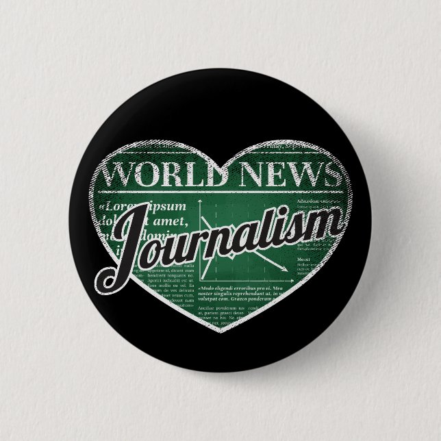 Journalismus Retro Heart Blackboard Liebe Button (Vorderseite)