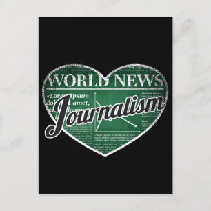 Journalismus Retro Heart Blackboard Liebe Postkarte