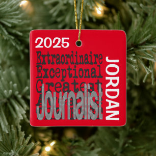 Journalist Extraordinaire CUSTOM Keramikornament
