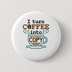 Journalist I wandle Kaffee in Kopie Button