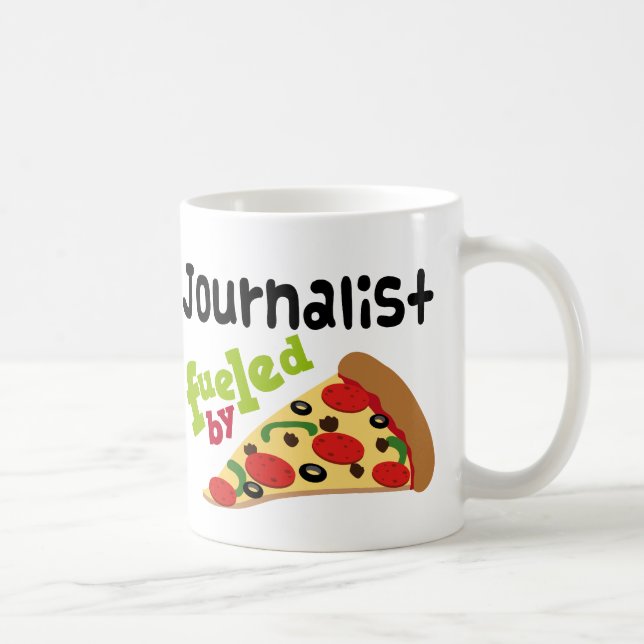 Journalist-(lustige) Pizza Kaffeetasse (Rechts)