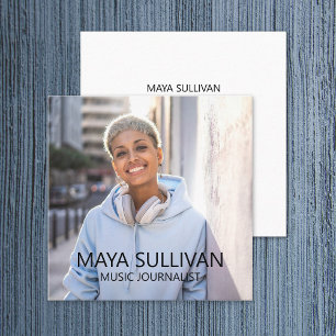 Journalist Music Radio Beruflich Foto Quadratische Visitenkarte