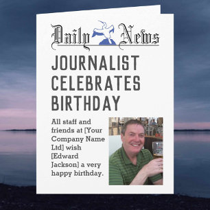 Journalist Newspapier Geburtstagskarte zur Persona Karte