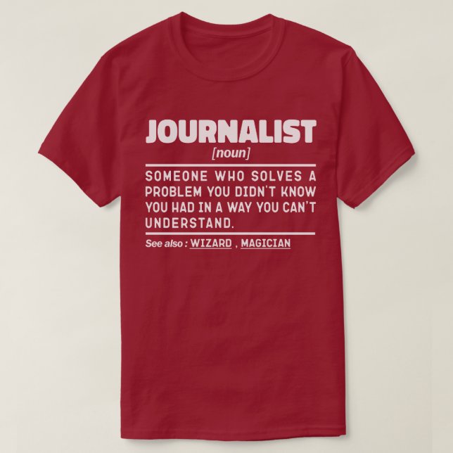Journalist Noun Blogging Liebhaber Coolen Kolumnis T-Shirt (Design vorne)