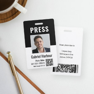 Journalist oder Reporter Foto QR-Code Pressepass I Ausweis