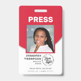 Journalist Press Pass Rot und Weiß Foto ID Ausweis