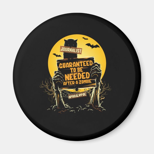Journalist Zombie Apokalypse Journalism Writer Aut Magnet (Vorne)