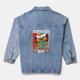 Journalisten arbeiten für Bierjournalisten Jeansjacke