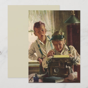 Journalisten der Zeitung "Vintag Children Boy News