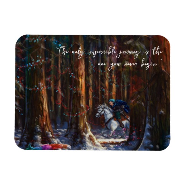 Journey - Fantasy forest Berglandschaft Kunst Magnet (Horizontal)