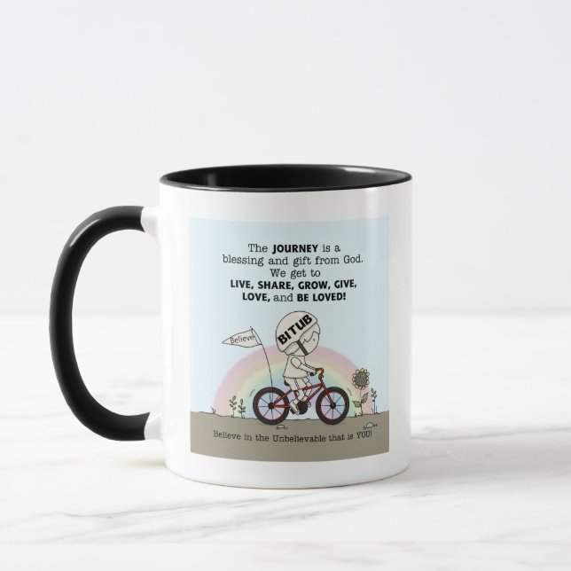 Journey ist eine Geschenkgutscheine-Tasse Tasse (Links)