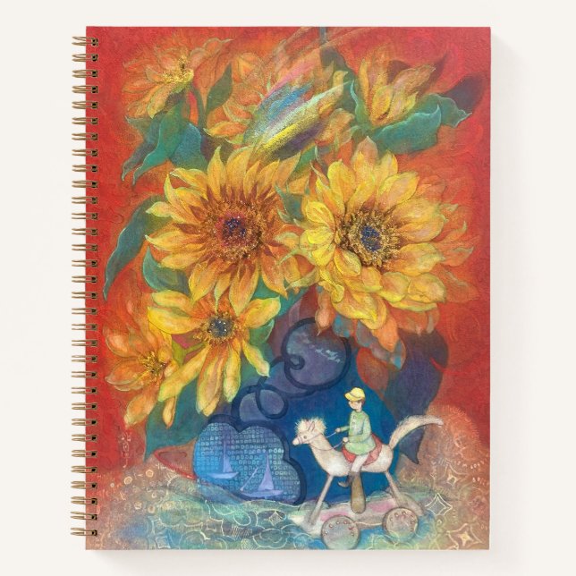 Journey of Whimsy: Sunflower & Rainbow  Notizbuch (Vorderseite)