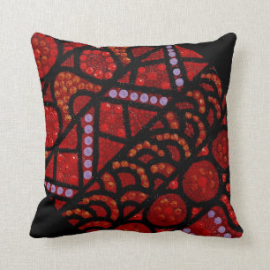 Journey Red Black Accent Pillow Cushion Kissen