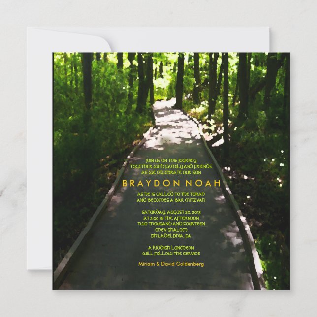 Journey Watercolor Bar Bat Mitzvah Einladung (Vorderseite)