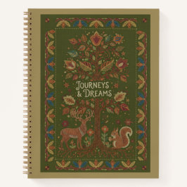 Journeys & Dreams Embroidered Stag & Squirrel Art Notizbuch