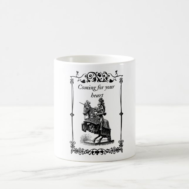 Jousting Knight Coming für Ihre Herz-Tasse Kaffeetasse (Mittel)