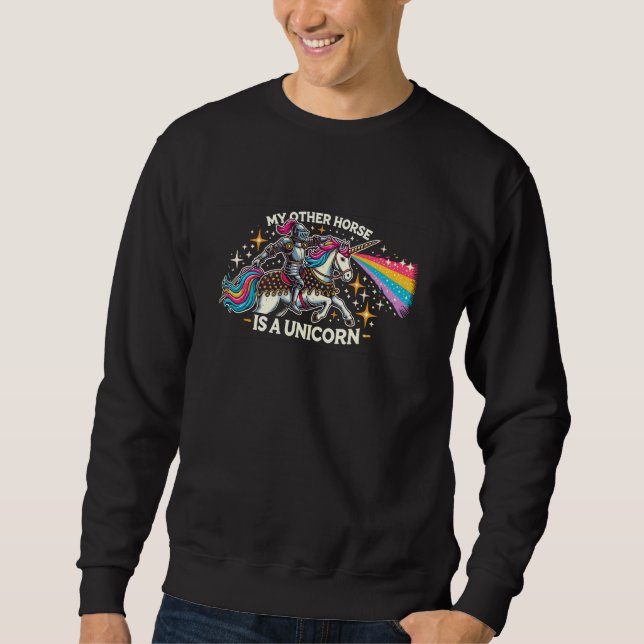 Jousting Knight Mittelalterliche Renaissance Armor Sweatshirt (Vorderseite)