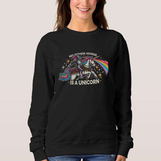 Jousting Knight Mittelalterliche Renaissance Armor Sweatshirt (Vorderseite)