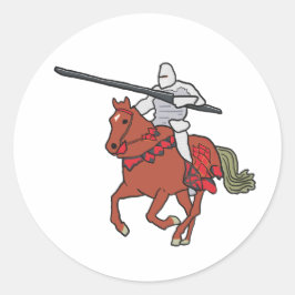 Jousting Knight Runder Aufkleber