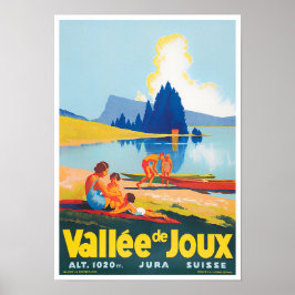Joux See Schweiz Jahrgang Reise Poster