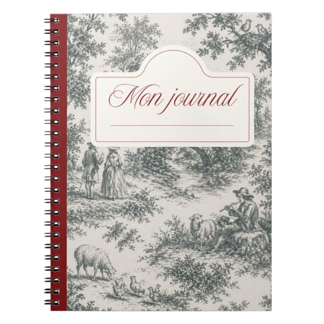 Jouy-Stoff Notizbuch Notizblock (Vorderseite)
