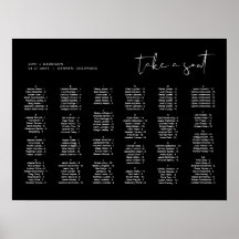JOVI Black Alphabetical Wedding Seating Chart