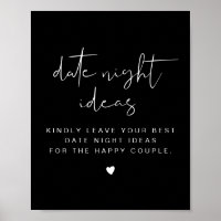 JOVI Black Edgy Date Night Card Template Poster