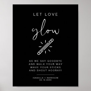 JOVI Black Edgy Lass Liebe Glow Wedding Sign Poster
