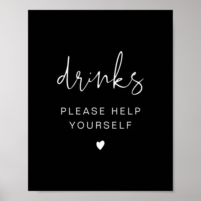 JOVI Black Edgy Modern Drinks Bar Poster (Vorne)