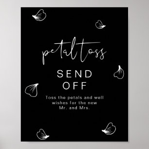 JOVI Black Edgy Wedding Petal Toss Senden Sie Post Poster