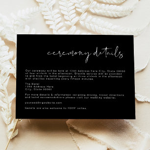 JOVI Black Modern Minimalistisch Wedding Details C Einladung