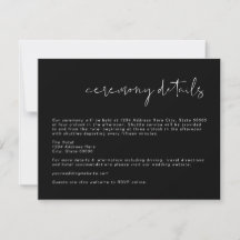 JOVI Black Modern Minimalistisch Wedding Details C