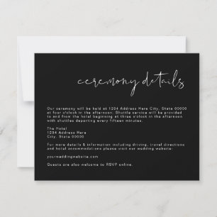 JOVI Black Modern Minimalistisch Wedding Details C Einladung
