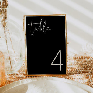 JOVI Black White Modern Minimalist Table Number Einladung