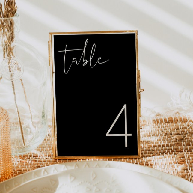 JOVI Black White Modern Minimalist Table Number Einladung (Von Creator hochgeladen)