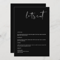 JOVI Edgy Black Modern 12x18" Let's Eat Menu