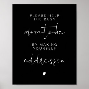 JOVI Edgy Black Modern Address the Envelope Sign Poster