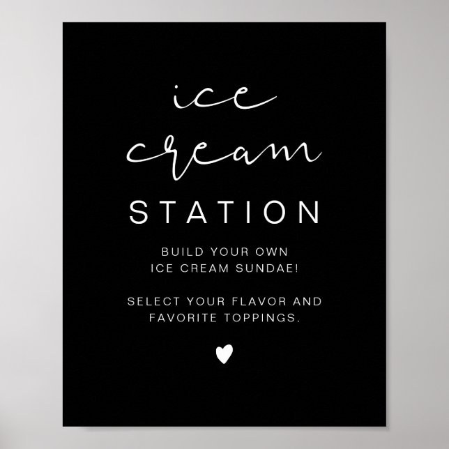 JOVI Edgy Black Modern Ice Cream Station Poster (Vorne)