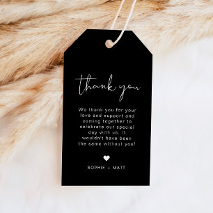 JOVI Edgy Black Modern Minimalistisch Gefallen Tag Geschenkanhänger