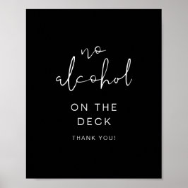 JOVI Edgy Black Modern No Alcohol Sign Poster