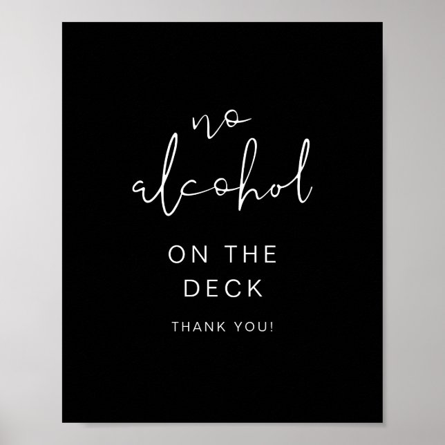 JOVI Edgy Black Modern No Alcohol Sign Poster (Vorne)