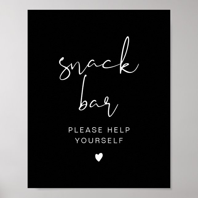 JOVI Edgy Black Modern Snack Bar Poster (Vorne)