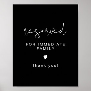 JOVI Edgy Black Wedding Reserviert Seating Sign Poster