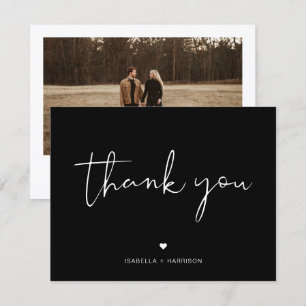 JOVI Edgy Modern Black and White Foto Vielen Dank Einladung