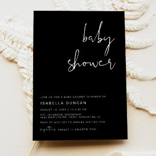 JOVI Edgy Modern Black Baby Shower Einladung