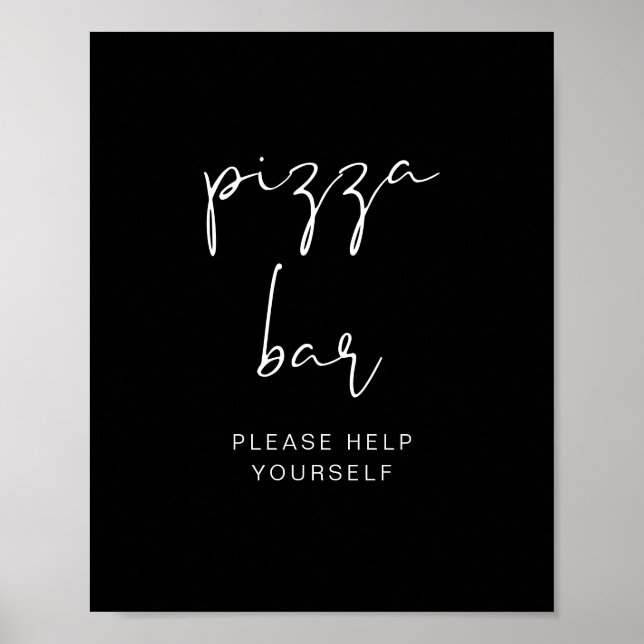 JOVI Edgy Modern Black Pizza Bar Poster (Vorne)