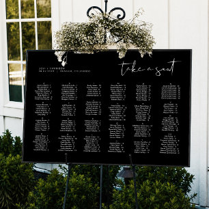 JOVI Schwarzes alphabetisches Hochzeits-Sitzplan-S Poster