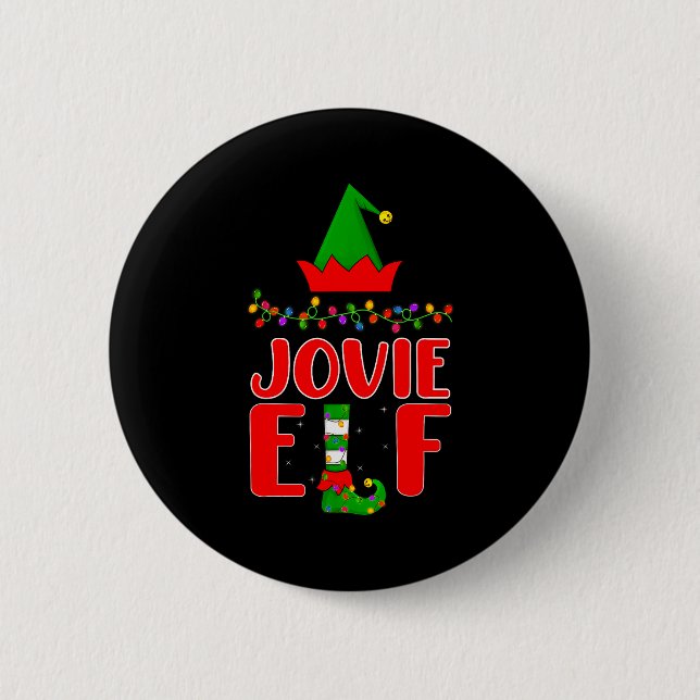 Jovie Elf Matching Family Lighting Christmas  Button (Vorderseite)